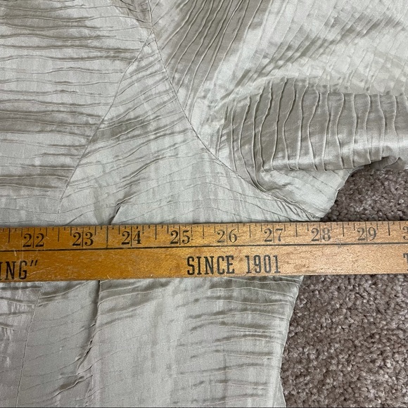 Eileen Fisher Woman Silk Textured Open Jacket Blazer Metallic Gold Size 3X - Picture 5 of 10